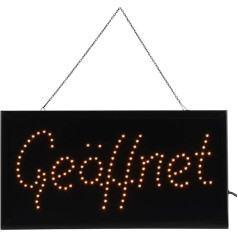 Dioche LED gaismas reklāmas zīme, LED veikals zīme neona gaismas logu durvju piekaramais zīme izgatavoti no PVC rāmja un MDF aizmugurējā plāksne, Atvērt Sign LED (dzeltena)