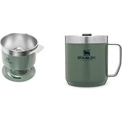 Stanley Perfect Brew Pour Over - pagatavo no 1 līdz 6 tasītēm | atkārtoti lietojams un klasisks leģendārais nometnes krūzītis Thermal Mug 354 ml Hammertone Green - dubultās sienas vakuumizolēts kafijas krūzītis ar vakuuma izolāciju, ko ņemt 