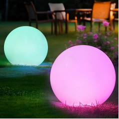 WRGB LED saules gaismas lampa dārzam, 30 cm saules lampas lodveida gaisma ar tālvadības pulti, 16 krāsu maiņa, 1200 mAh C tipa uzlādējama ūdensizturīga lodveida lampa dīķim, balkonam, zālienam, terasei, iekštelpām, terasei,