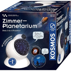 KOSMOS 676902 Planetārija projektors ar 2 maināmām zvaigžņu kartēm, aizraujoša informācija par zvaigžņoto debesi, Saules sistēmu, planētām, astronomiju bērniem no 8 gadiem