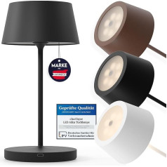 charlique® LED galda lampa ar akumulatoru (melna) - 24 cm vakariņu gaisma - gaisma, ko var aptumšot, ar USB, izmantošanai iekštelpās un ārpus telpām, silta gaisma - izturīga pret laikapstākļiem, piemērota balkonam, terasei un dārzam