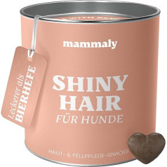 mammaly® Shiny Hair Grooming Snack suņiem, garšīga alternatīva alus raugam, papildbarība suņiem, Omega3, biotīns un jūras aļģes pret matu izkrišanu, skaistai suņu spalvai, aptuveni 90 uzkodas.