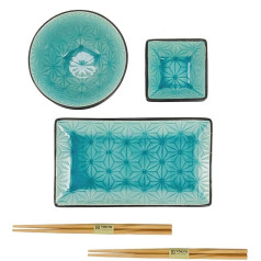 TOKYO design studio Sushi Set Green Star 2 šķīvju komplekts + piederumi