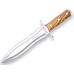 Joker Jabali CO110 Medību nazis Olive Wood Handle Belt nazis ar 25 cm asmeni MOVA Steel Ietver ādas maksts Instruments makšķerēšanai, medībām, kempingiem un pārgājieniem