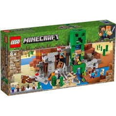 LEGO 21155 Minecraft Minecraft raktuvju konstruktors ar Steve minifigūriņu, kalēja, kalēja, kalēja, rāpuļa un dzīvnieku figūriņām, kā arī TNT elementiem, The Nether Micro World rotaļlietas bērniem, zelta krāsā, zelta krāsā