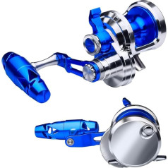 Makšķerēšana Jig spole konvencionālās spoles Svira velciet sālsūdens Heavy Duty Deep Sea Ocean Big Game Offshore Round Alumīnija spole sālsūdens Jig spoles spoles