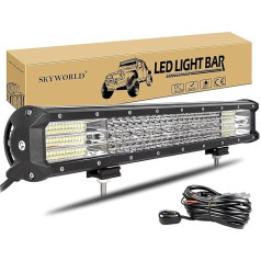 SKYWORLD LED Light Bar, 20 collu 510W Quad Row Spot Flood Combo Beam LED Offroad darba gaismas miglas gaisma ar vadu savienojumiem 4x4 4WD kravas automašīnām ATV UTV SUV transportlīdzekļiem 12V 24V