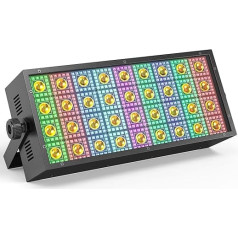 Fieryzeal 220 W 36 LED stroboskopa starmešu efekta prožektors, 648 gabali, RGB LED disko gaisma, ballīšu gaisma, skatuves gaisma, Wallwasher, DMX kontrolieris, mūzikas kontrolēts skatuves apgaismojums DJ ballītēm, bāriem, šoviem,