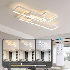 LED dzīvojamās istabas griestu gaisma Dimmable griestu gaisma ar tālvadības pulti, 100 x 50 cm Taisnstūra formas dzīvojamās istabas lampa 3000 K - 6000 K Balta griestu lampa 72 W Guļamistabas lampa Moderns ģeometrisks virtuves griesti