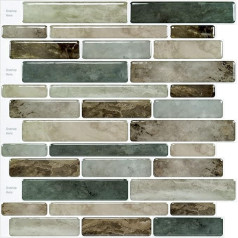 LONGKING Pašlīmējoša virtuves backsplash, marmora izskats Dekoratīvās flīzes (10 flīzes)