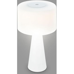 BRILONER LED galda lampa bezvadu, gaismeklis, naktslampiņa, galda lampa, lasāmā lampa, galda lampa ārā un iekštelpās, USB-C, kempinga lampa, silti balta gaisma, balta, melna, balta