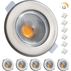 Padziļinājumā iebūvēti starmeši LED 7 W Dimmable Set LED Spot matēts nerūsējošā tērauda griestu starmeši 2700 K silti balta padziļinājumā iebūvēti gaismas 65-85 mm cauruma izmērs 600LM guļamistabai dzīvojamā istaba