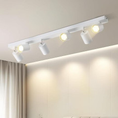 Homefire LED griestu gaisma 6 spuldzes Griestu prožektors - 350° pagriežams prožektors GU10 griestu gaisma Balta priekšnama lampa Prožektori iekštelpu griestu prožektors dzīvojamai istabai Virtuvei Guļamistabai bez spuldzes