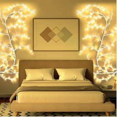 KIYTARBOO DIY Willow Vine Illuminated Willow Vine Tree Lights Filiāles Lights Lights 144 LED Fairy Lights for Christmas Bedroom Party Wedding Door Table Top Wall Decoration 4,3 m Indoor Warm Light White