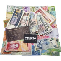 IMPACTO COLECCIONABLES World Wallet - 500 īstas banknotes kolekcionāriem - ietver autentiskuma sertifikātu - dāvana kolekcionāriem