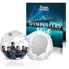 RAF Dambusters 80 gadu jubilejas monēta Karalisko Gaisa spēku 50 pensu monēta - 617. eskadriļa