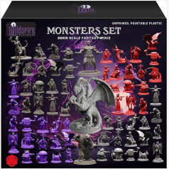 Wildspire Fantasy Miniatures & Bookish Dragon for DND Miniatures Monstri DND 28 mm - 32 mm Bulk Dungeons & Dragons Miniatures D&D Miniatures Monster DND Minis DND Figures Starter Pathfinder