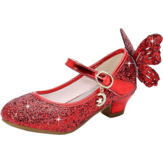 Children's Girls' Butterfly Shoes with Heel High Heel Crystal Shoes Party Glitter Sequins Princess Sandals Festive Shoes Carnival Costume Accessories