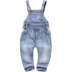 KIDSCOOL SPACE Baby & Little Boys/Girls Checked Lining Denim Dungarees