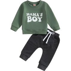 Himllauen Baby Boys' Long-Sleeved Top + bikses 2-diegu bērnu apģērbs 0-3 gadi Toddler Set Newborn Outfit