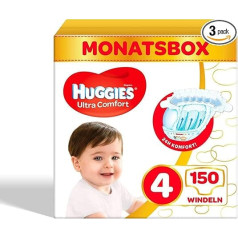 Huggies autiņbiksīšu 4 izmēra Ultra Comfort Baby mēneša kaste, balta,