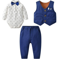 Famuka Baby Boy Suit Set Baby Tuxedo Kristības kāzu bērnu apģērbu komplekts