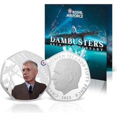 RAF Dambusters 80. gadadienas monēta Karalisko Gaisa spēku 50 pensu monēta - Barnes Wallis