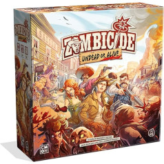 Zombicide: Zombijcidiode: nedzīvs vai dzīvs galda spēle, stratēģijas galda spēle, kooperatīvā spēle pusaudžiem un pieaugušajiem, zombiju galda spēle, no 14 gadiem, vidējais spēles laiks 1 stunda, Ražotājs: CMON.