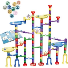 Luminous Marble Run Super Set - ar naktsgaismas bumbiņām, pret šūpošanos, izturīgu konstrukciju un izglītojošu STEM rotaļlietu bērniem no 4 līdz 12 gadiem, zinātkāriem bērniem un jaunajiem konstruktoriem