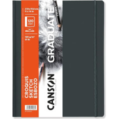 CANSON Graduate Book Soft Grain 120gsm cietā vāka skiču burtnīca 11