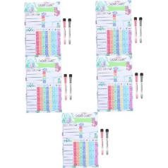 NUOBESTY 5 komplekti mājsaimniecības darbu atlīdzības diagrammas zvaigžņu uzlīmes Bērnu uzlīmes Bērnu kalendārs uzvedības diagramma tāfeles magnēti bērniem sausā tīrīšanas uzdevumu diagramma