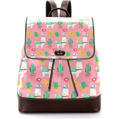 Pink Alpaca Cactus Cute Cartoon Llama Personalised School Bags Grāmatu somas pusaudžiem, daudzkrāsains, 27 x 12,3 x 32 cm, mugursoma mugursomas, daudzkrāsains