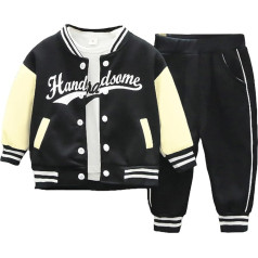 Freebily Toddler Baby apģērbs Zēni Meitenes Tracksuits Baseball Sweat jaka bikses garām piedurknēm kreklu sporta atpūtas bērnu apģērbu komplekts 3