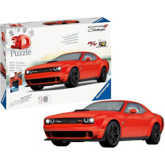 Ravensburger 3D Puzzle 11284 - Dodge Challenger R/T Scat Pack Widebody - muskuļu automobiļu ikona kā 3D puzzle auto - Dodge faniem no 10 gadiem