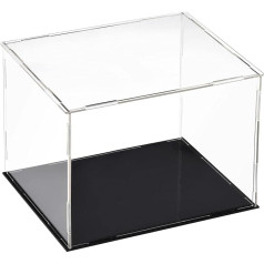 TOP-VIGOR Caurspīdīga akrila vitrīna 30 x 25 x 25 cm Putekļu necaurlaidīga aizsardzība Countertop Box Display Case Cube Collectibles Display Case for Figurines Toys Home Storage