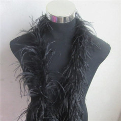 2 Meters Fluffy Ostrich Feather Boa Skirt Costumes Trim Party Costume Ostrich Feather Craft Wedding Decoration Black