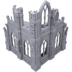 EnderToys Terrain4Print Gothic Sci-Fi Ruins (C komplekts), 3D drukāts galda spēļu reljefs 28 mm miniatūrām