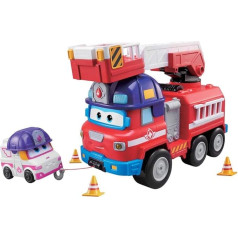 SUPER WINGS Fire Engine Rescue Riders + 1 фигурка Зои - Пожарная машина и фигурка из мультсериала Супер Крылья со звуковыми и световыми эффектами - игрушка дл