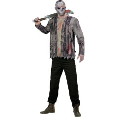 Smiffys Friday the 13th Jason Voorhees Pieaugušo kostīms jaka ar ielaidumu un hokeja masku Oficiāli licencēts, ideāls grupām, studentiem, vecpuišu vakariem