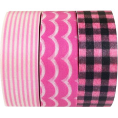 Wrapables Pink Pleasure Japānas washi lente, 3 gab.