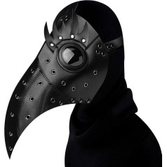 ThinkTop Plague Doctor putnu maska ar garu deguna knābi Cosplay Steampunk Halloween kostīmu rekvizīti festivāla ballīte saģērbt (melns stils 4)