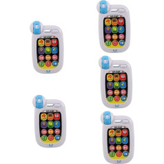 Vaguelly 5 gab arābu mācīšanās mašīna Babyphone Light Up viedtālrunis mazuļiem Mobilais stulbais tālrunis bērniem Muzikālais tālrunis Auto rotaļlietu telefoni Abs White