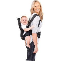 Dreambaby Manhattan 3-in-1 pozīcijas bērnu nēsātājs - IHDI apstiprināta gurnu veselība - jaundzimušajiem un maziem bērniem līdz 15 kg - piemērots lielākajai daļai pieaugušo izmēru - melns - modelis G296