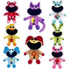 Benolls Smiling Critters plīša rotaļlieta, mīļa CatNap Cartoon Plush Anime Smiling Critters plīša rotaļlieta bērniem un pieaugušajiem, dzimšanas dienai un Ziemassvētkiem, 8 gab. iepakojumā