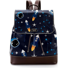 Constellation Rocket Cosmonaut Personalizētas skolas somas Grāmatu somas pusaudžiem, daudzkrāsainas, 27 x 12,3 x 32 cm, mugursomas mugursomas, daudzkrāsains