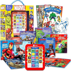 Marvel Superheroes Me Reader elektroniskais lasītājs 8 grāmatu komplekts ~ Marvel Avengers grāmatas mazuļiem, bērniem ar Dzelzs vīru, Hulku, Zirnekļcilvēku un citiem ar uzlīmēm (Marvel izglītojoša rotaļlieta)