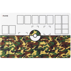 The Gaming Mat Company GMC Deluxe 2 spēlētāju saderīgs Kamuflāžas Pokemon Stadium Mats galda spēļu paklājs