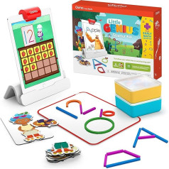 Osmo Little Genius sākuma komplekts iPad + agrīnās matemātikas piedzīvojumi - 6 izglītojošas spēles - vecumā no 3 līdz 5 gadiem - skaitīšana, veidošana, fonētika un radošums (OSMO iPad pamatne iekļauta)