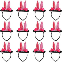 Pieaugušo Mini cepure Bunny Ears Rabbit Miniature Rabbit Ears Style Headband cepure Fascinator ar piešūtu rozā tauriņu aksesuāru Fancy Dress Hen Night Stag Parties Costume Pieejams Multi Pack, rozā krāsā