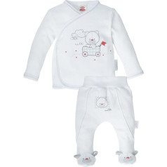 Makoma Baby First Equipment Set Unisex - Rompers ar kāju garām piedurknēm Wrap jaka apģērbu komplekts 2 gabali jaundzimušajiem zēniem meitenēm bērnu lietām